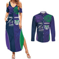 Custom Warriors-Storm Couples Matching Summer Maxi Dress and Long Sleeve Button Shirt Together Sporty Style