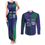 Custom Warriors-Storm Couples Matching Tank Maxi Dress and Long Sleeve Button Shirt Together Sporty Style
