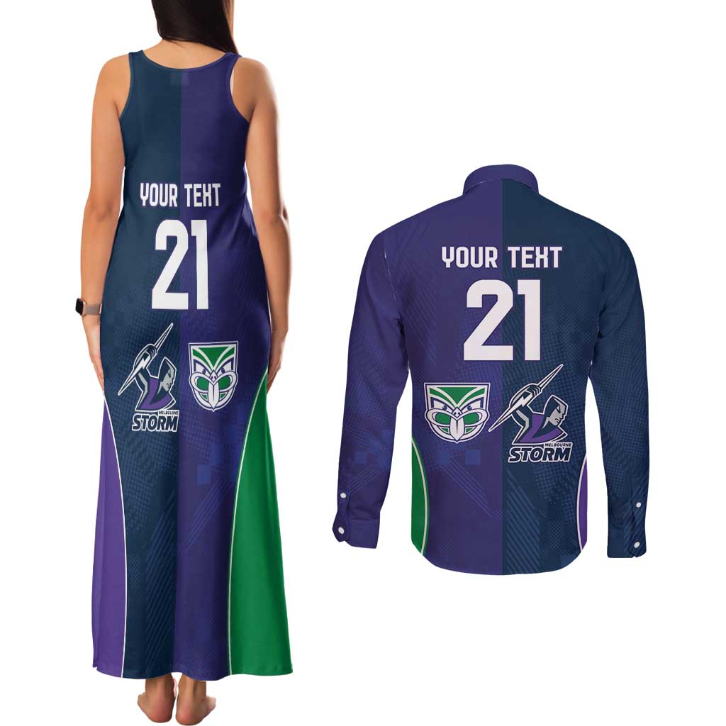 Custom Warriors-Storm Couples Matching Tank Maxi Dress and Long Sleeve Button Shirt Together Sporty Style