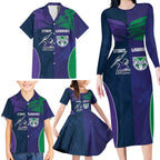Custom Warriors-Storm Family Matching Long Sleeve Bodycon Dress and Hawaiian Shirt Together Sporty Style