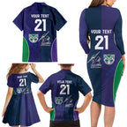 Custom Warriors-Storm Family Matching Long Sleeve Bodycon Dress and Hawaiian Shirt Together Sporty Style