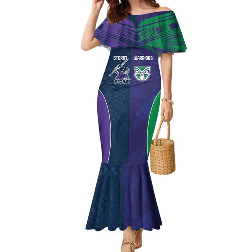 Custom Warriors-Storm Family Matching Mermaid Dress and Hawaiian Shirt Together Sporty Style