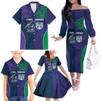 Custom Warriors-Storm Family Matching Off The Shoulder Long Sleeve Dress and Hawaiian Shirt Together Sporty Style