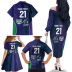 Custom Warriors-Storm Family Matching Off The Shoulder Long Sleeve Dress and Hawaiian Shirt Together Sporty Style