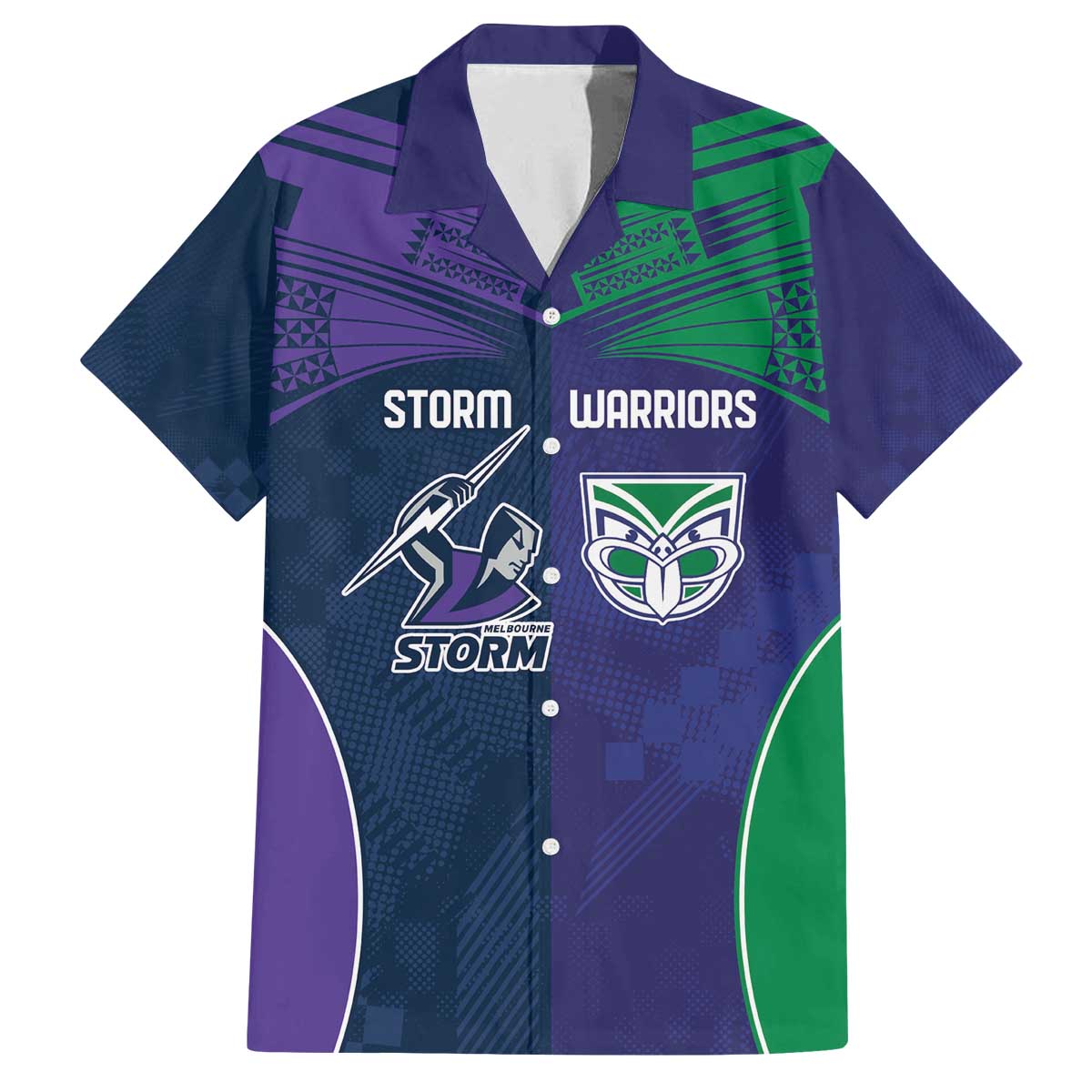Custom Warriors-Storm Family Matching Off The Shoulder Long Sleeve Dress and Hawaiian Shirt Together Sporty Style