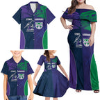 Custom Warriors-Storm Family Matching Off Shoulder Maxi Dress and Hawaiian Shirt Together Sporty Style