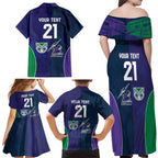 Custom Warriors-Storm Family Matching Off Shoulder Maxi Dress and Hawaiian Shirt Together Sporty Style