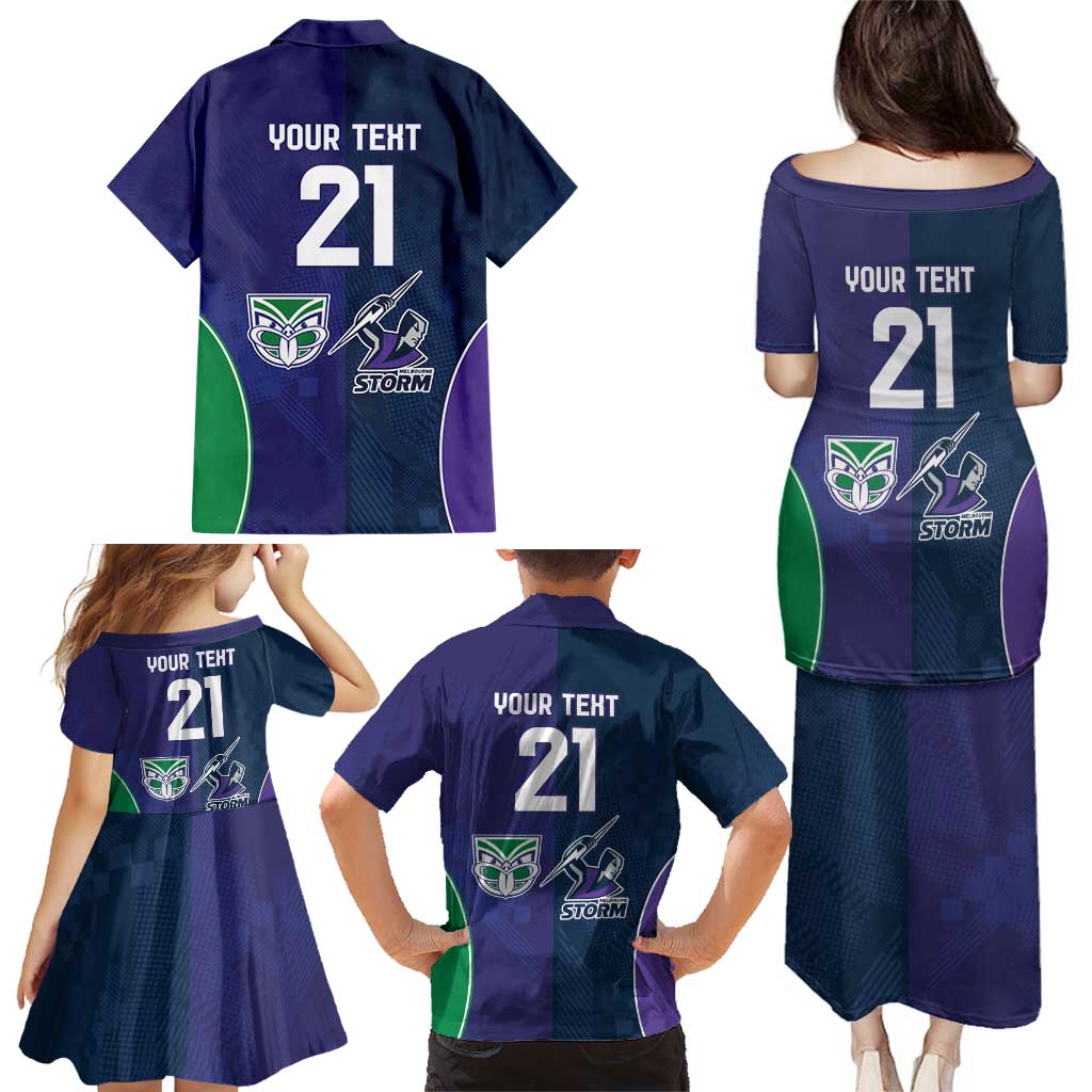 Custom Warriors-Storm Family Matching Puletasi and Hawaiian Shirt Together Sporty Style