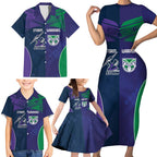 Custom Warriors-Storm Family Matching Short Sleeve Bodycon Dress and Hawaiian Shirt Together Sporty Style