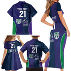 Custom Warriors-Storm Family Matching Short Sleeve Bodycon Dress and Hawaiian Shirt Together Sporty Style