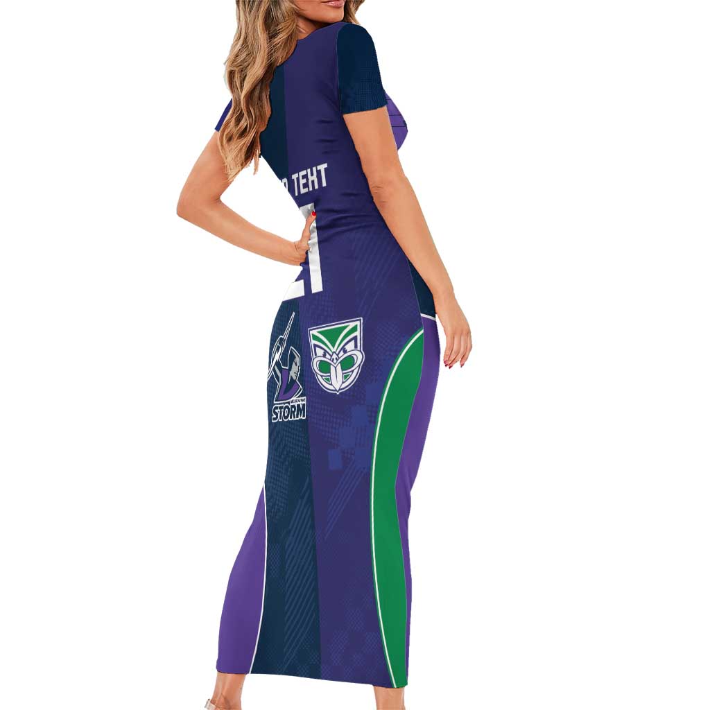 Custom Warriors-Storm Family Matching Short Sleeve Bodycon Dress and Hawaiian Shirt Together Sporty Style
