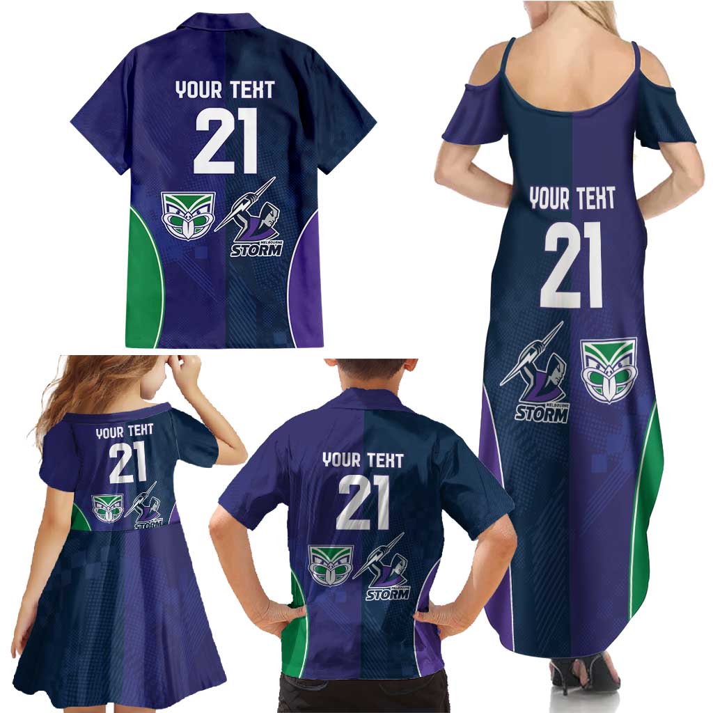 Custom Warriors-Storm Family Matching Summer Maxi Dress and Hawaiian Shirt Together Sporty Style