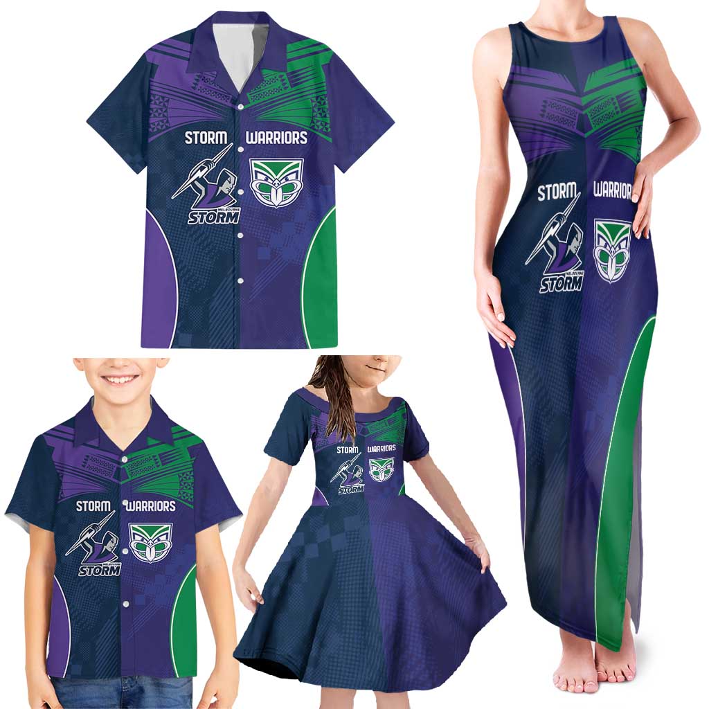 Custom Warriors-Storm Family Matching Tank Maxi Dress and Hawaiian Shirt Together Sporty Style
