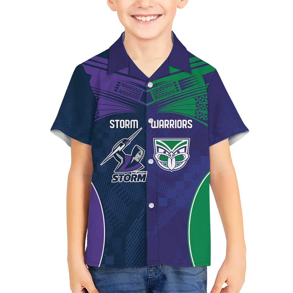 Custom Warriors-Storm Kid Hawaiian Shirt Together Sporty Style
