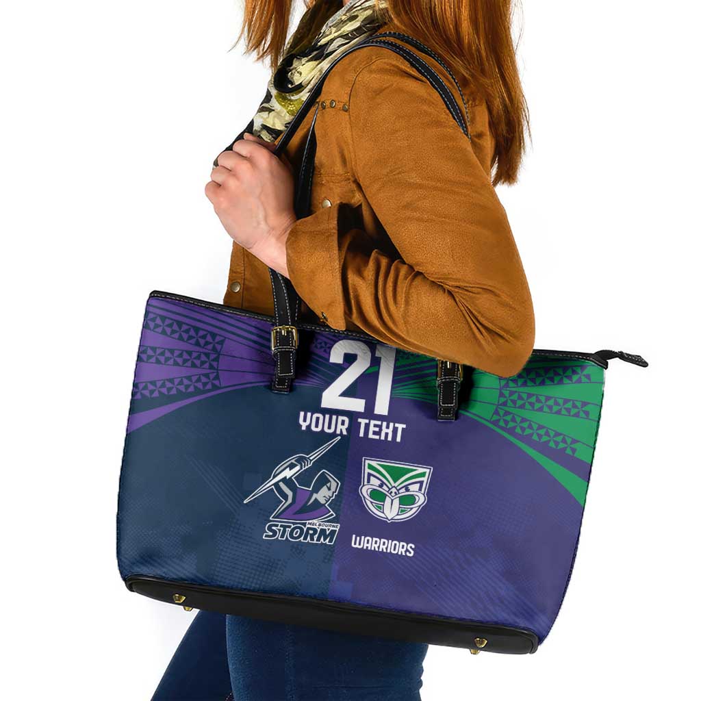Custom Warriors-Storm Leather Tote Bag Together Sporty Style