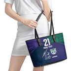 Custom Warriors-Storm Leather Tote Bag Together Sporty Style