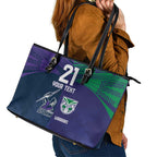 Custom Warriors-Storm Leather Tote Bag Together Sporty Style