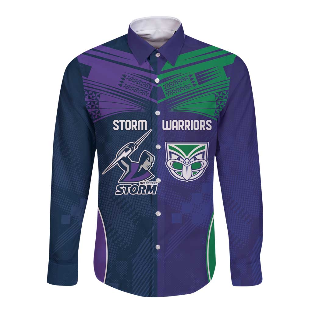 Custom Warriors-Storm Long Sleeve Button Shirt Together Sporty Style