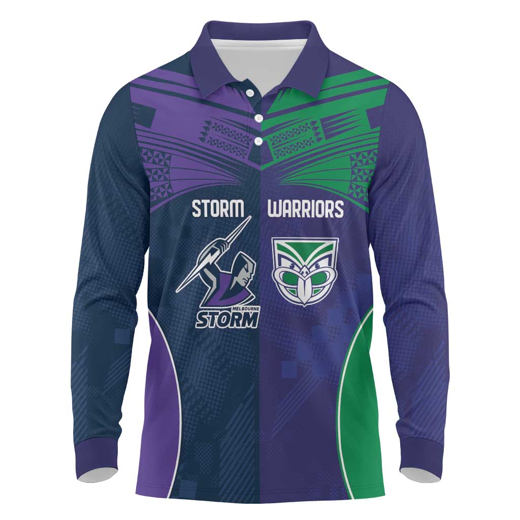 Custom Warriors-Storm Long Sleeve Polo Shirt Together Sporty Style