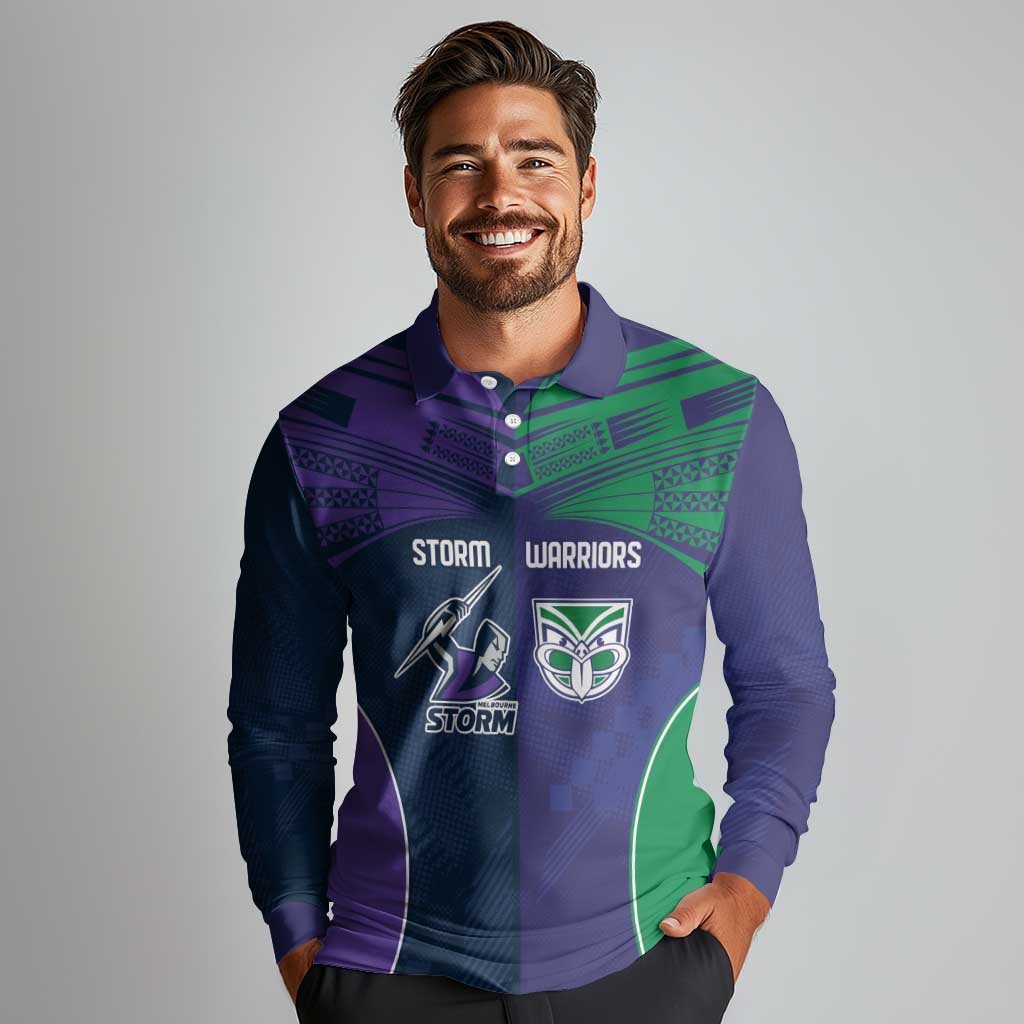Custom Warriors-Storm Long Sleeve Polo Shirt Together Sporty Style