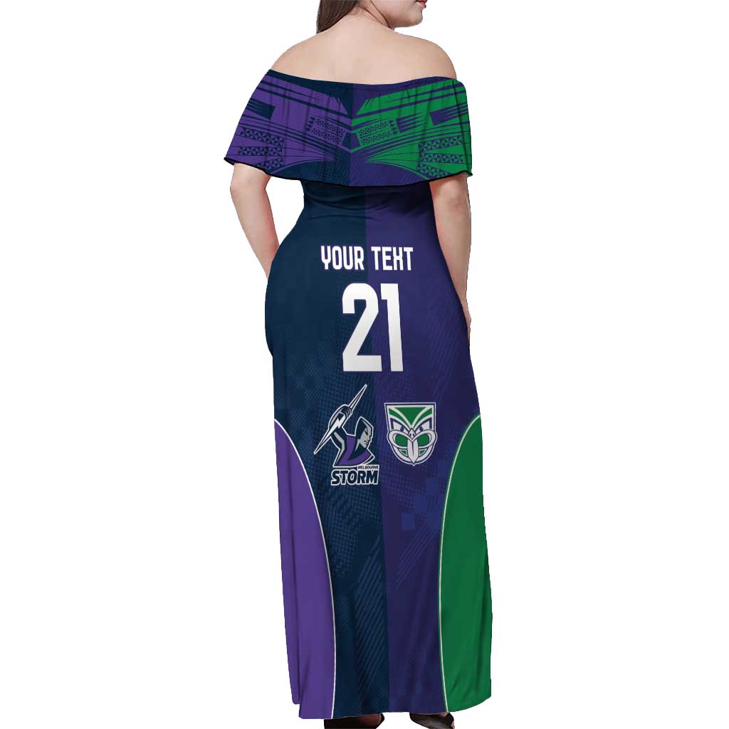 Custom Warriors-Storm Off Shoulder Maxi Dress Together Sporty Style