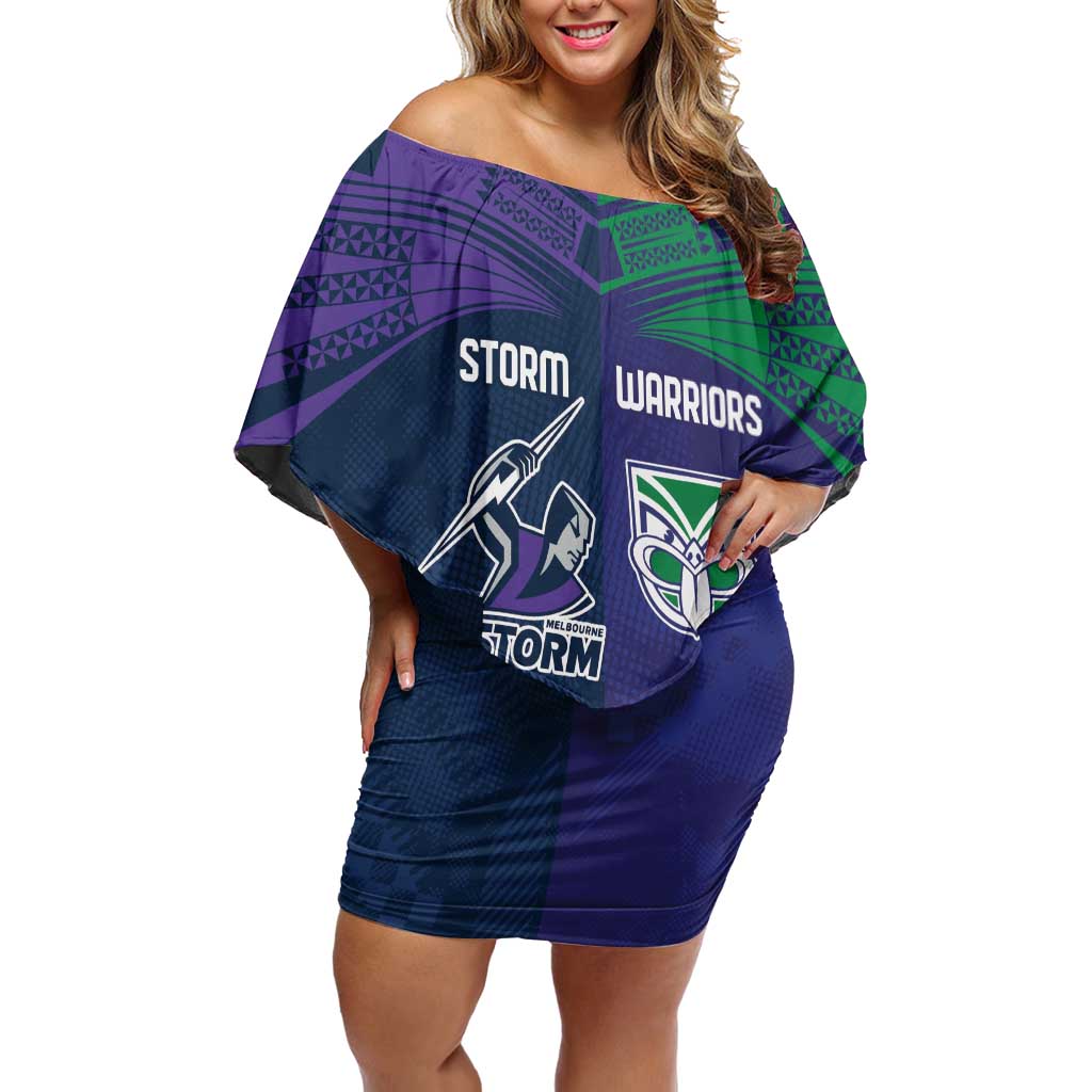 Custom Warriors-Storm Off Shoulder Short Dress Together Sporty Style