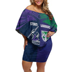 Custom Warriors-Storm Off Shoulder Short Dress Together Sporty Style