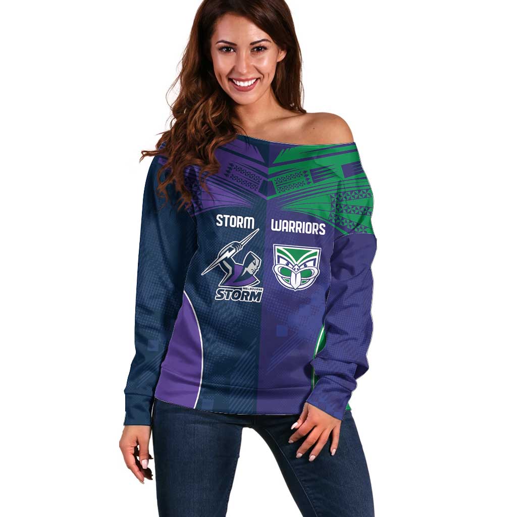 Custom Warriors-Storm Off Shoulder Sweater Together Sporty Style