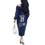 Custom Warriors-Storm Off The Shoulder Long Sleeve Dress Together Sporty Style