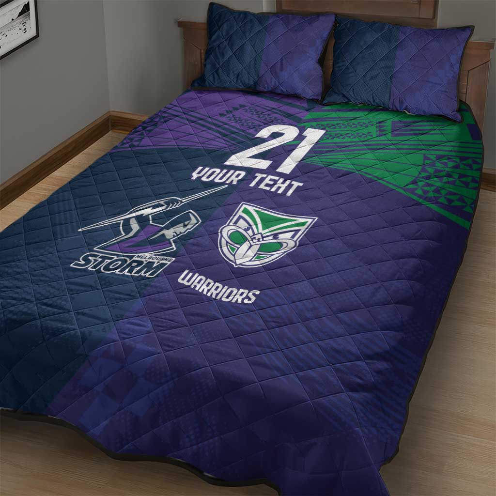Custom Warriors-Storm Quilt Bed Set Together Sporty Style
