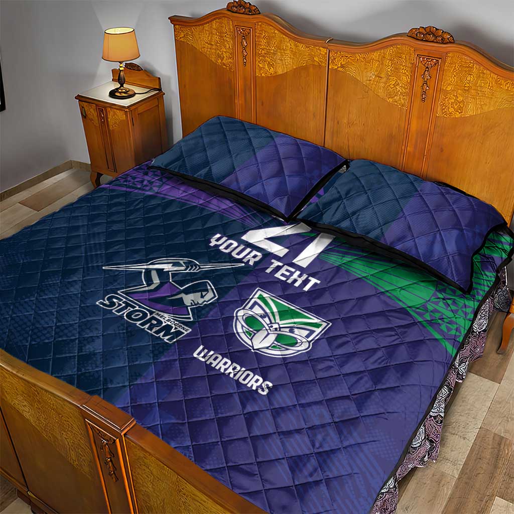 Custom Warriors-Storm Quilt Bed Set Together Sporty Style
