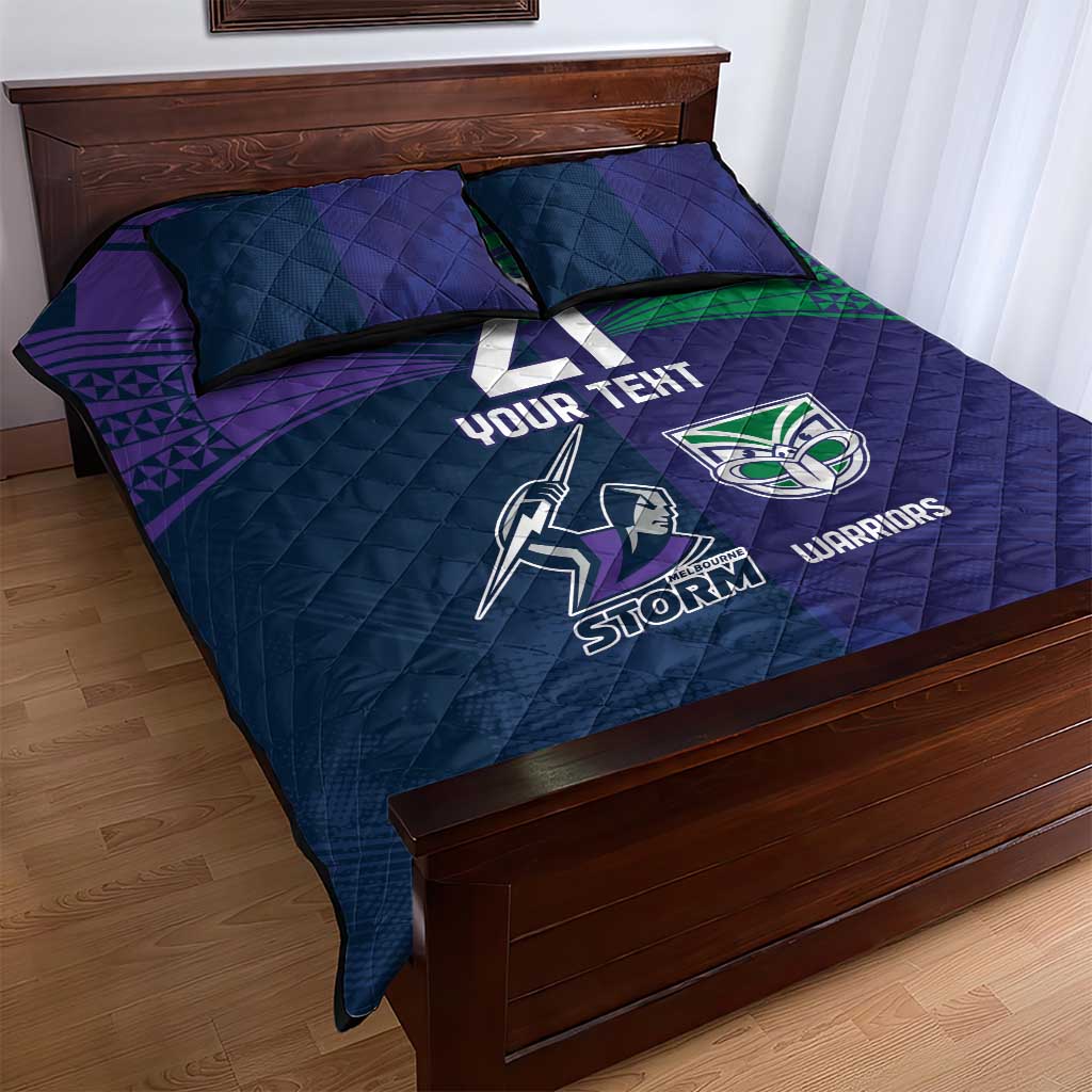 Custom Warriors-Storm Quilt Bed Set Together Sporty Style