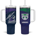 Custom Warriors-Storm Tumbler With Handle Together Sporty Style