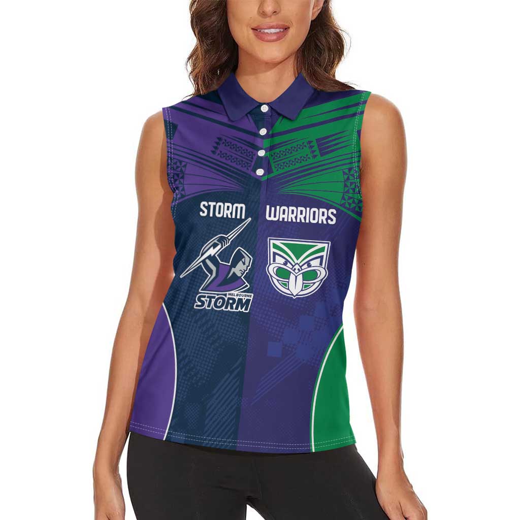 Custom Warriors-Storm Women Sleeveless Polo Shirt Together Sporty Style