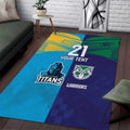 Custom Warriors-Titans Area Rug Together Sporty Style