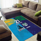 Custom Warriors-Titans Area Rug Together Sporty Style