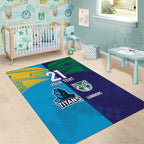 Custom Warriors-Titans Area Rug Together Sporty Style