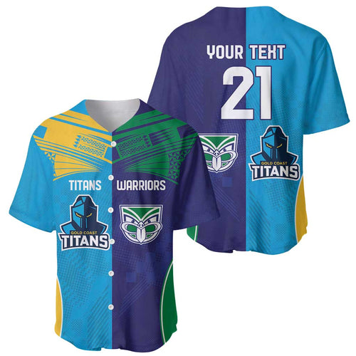 Custom Warriors-Titans Baseball Jersey Together Sporty Style