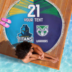 Custom Warriors-Titans Beach Blanket Together Sporty Style