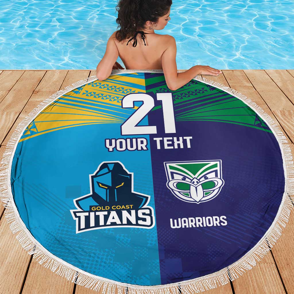 Custom Warriors-Titans Beach Blanket Together Sporty Style
