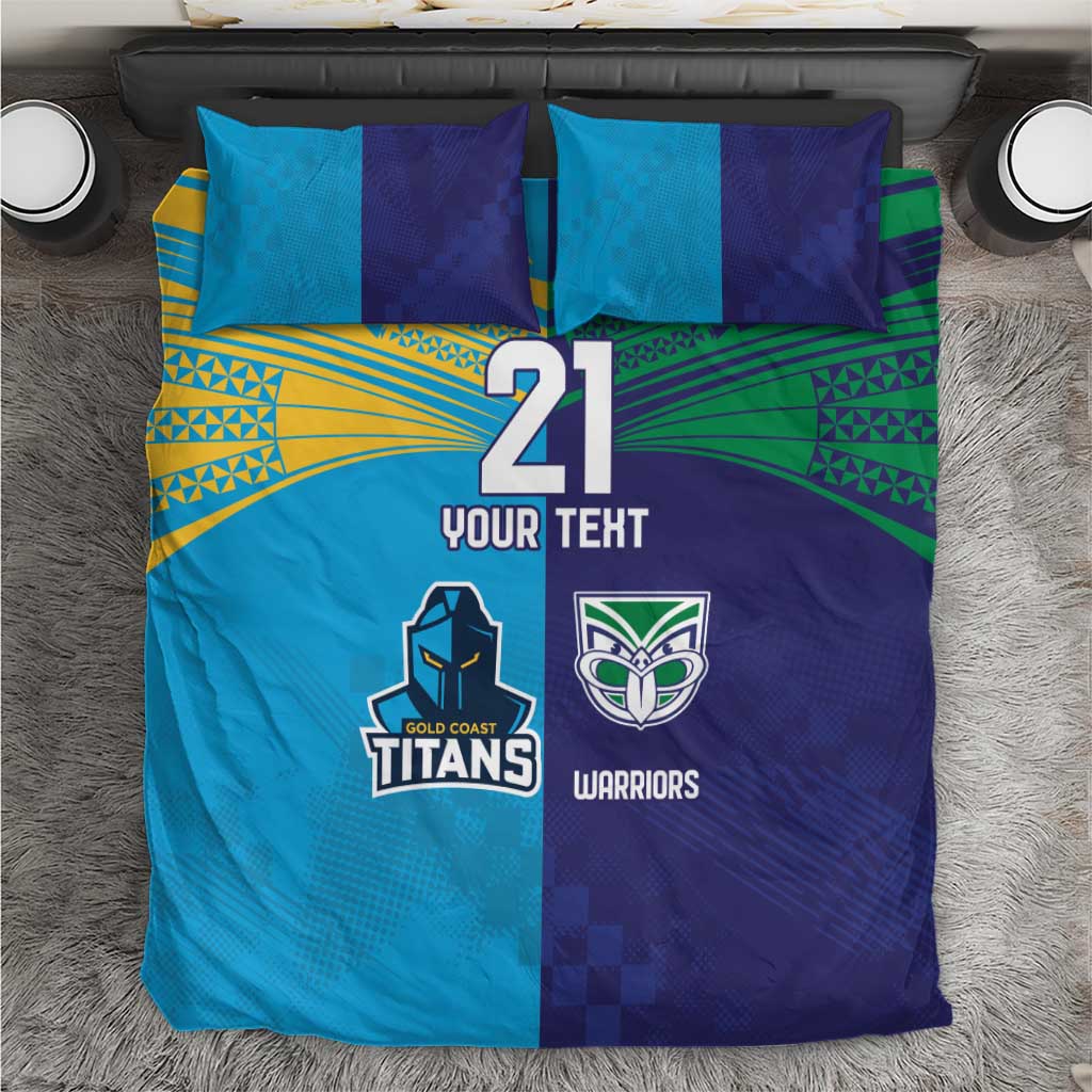 Custom Warriors-Titans Bedding Set Together Sporty Style