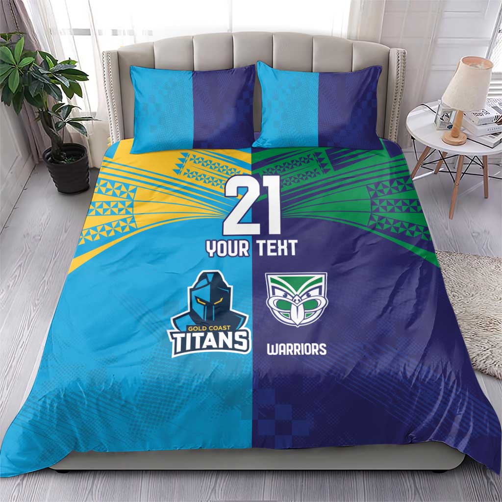 Custom Warriors-Titans Bedding Set Together Sporty Style