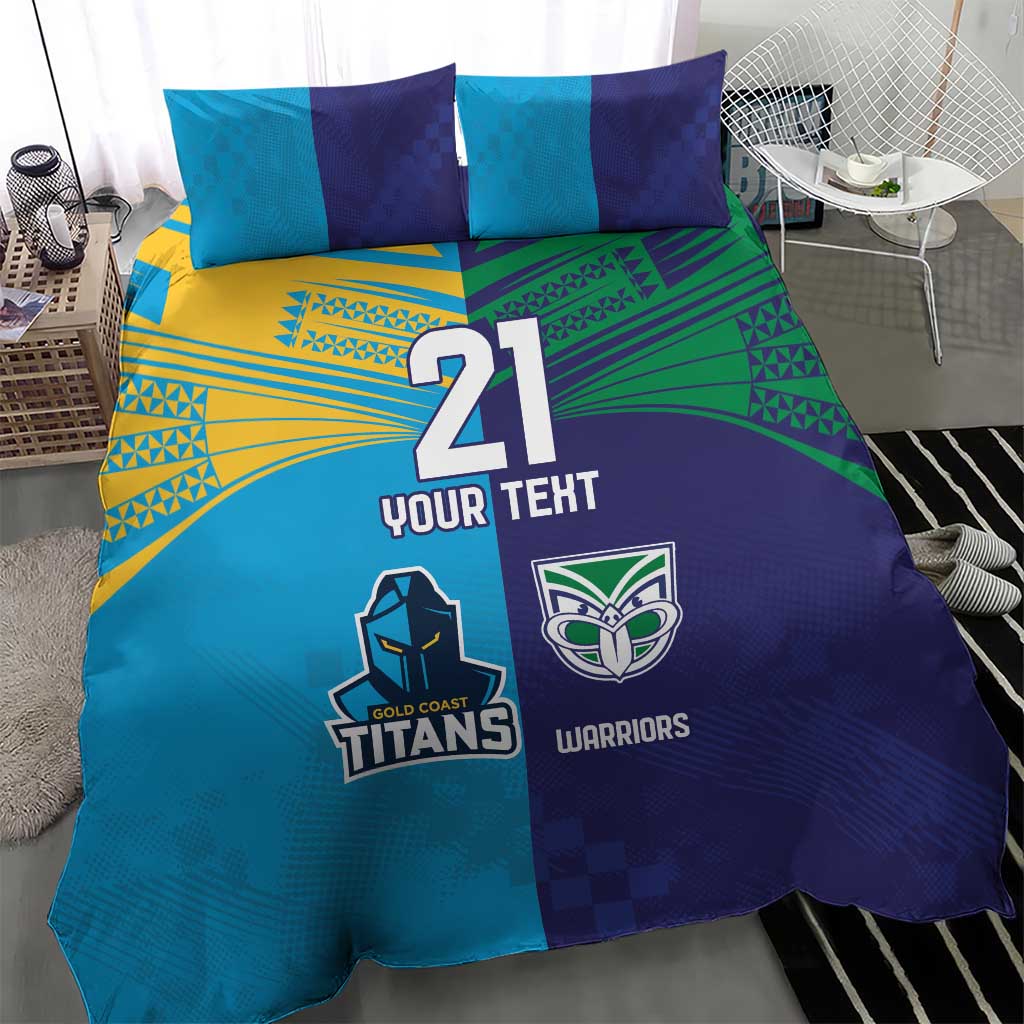Custom Warriors-Titans Bedding Set Together Sporty Style