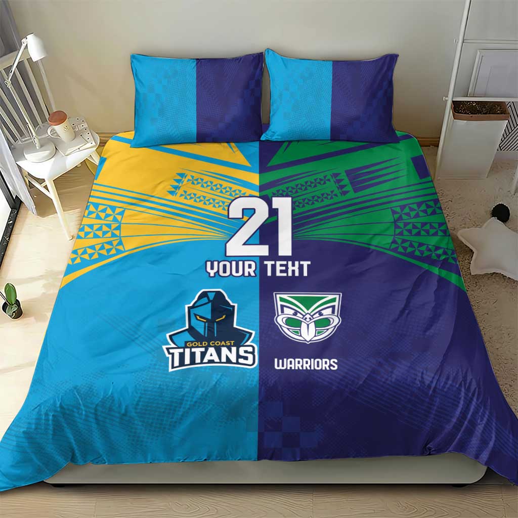 Custom Warriors-Titans Bedding Set Together Sporty Style