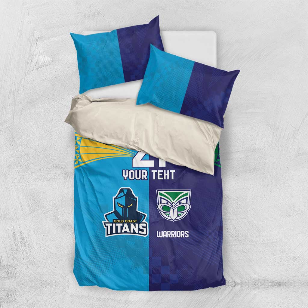 Custom Warriors-Titans Bedding Set Together Sporty Style