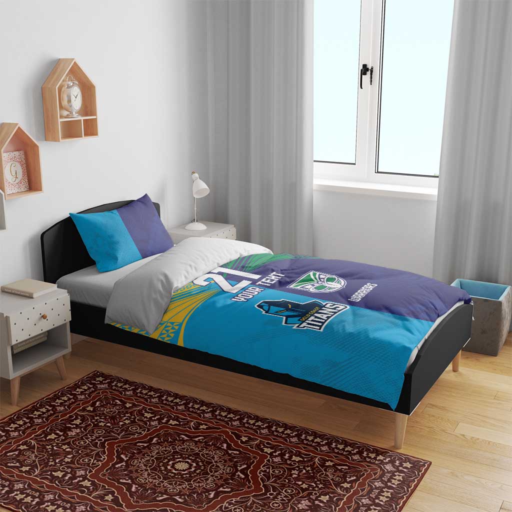 Custom Warriors-Titans Bedding Set Together Sporty Style