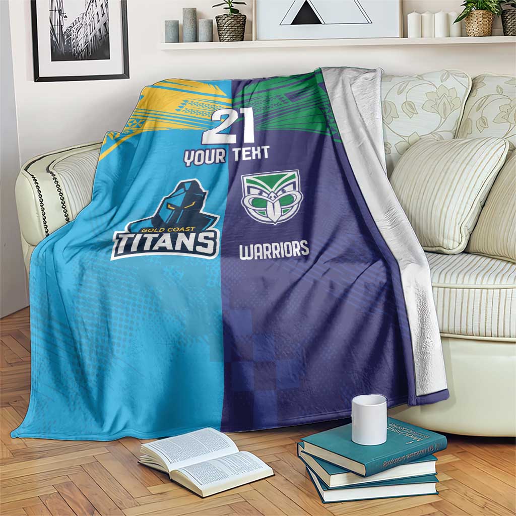 Custom Warriors-Titans Blanket Together Sporty Style
