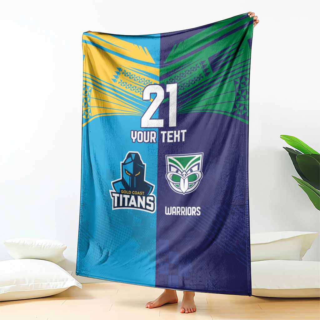 Custom Warriors-Titans Blanket Together Sporty Style