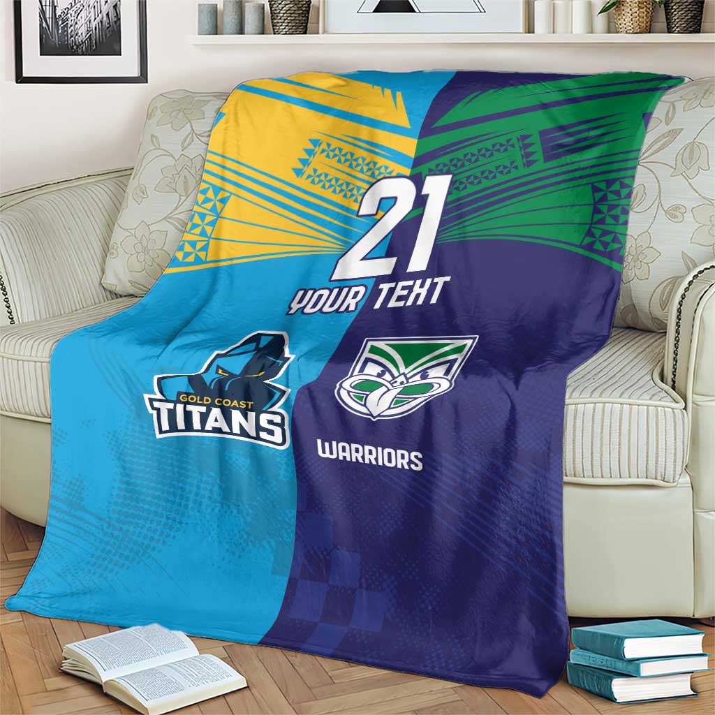 Custom Warriors-Titans Blanket Together Sporty Style