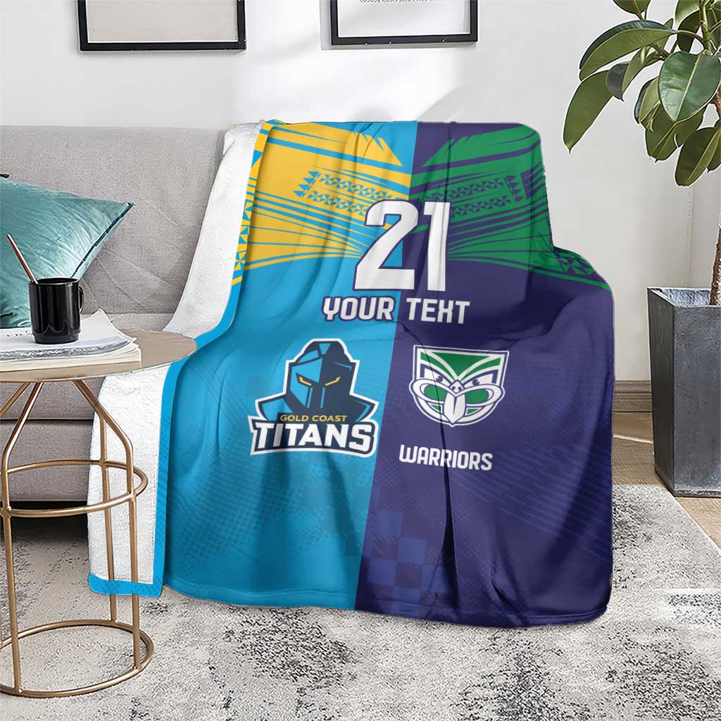 Custom Warriors-Titans Blanket Together Sporty Style